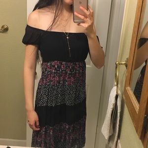 Midi floral chiffon beach dress